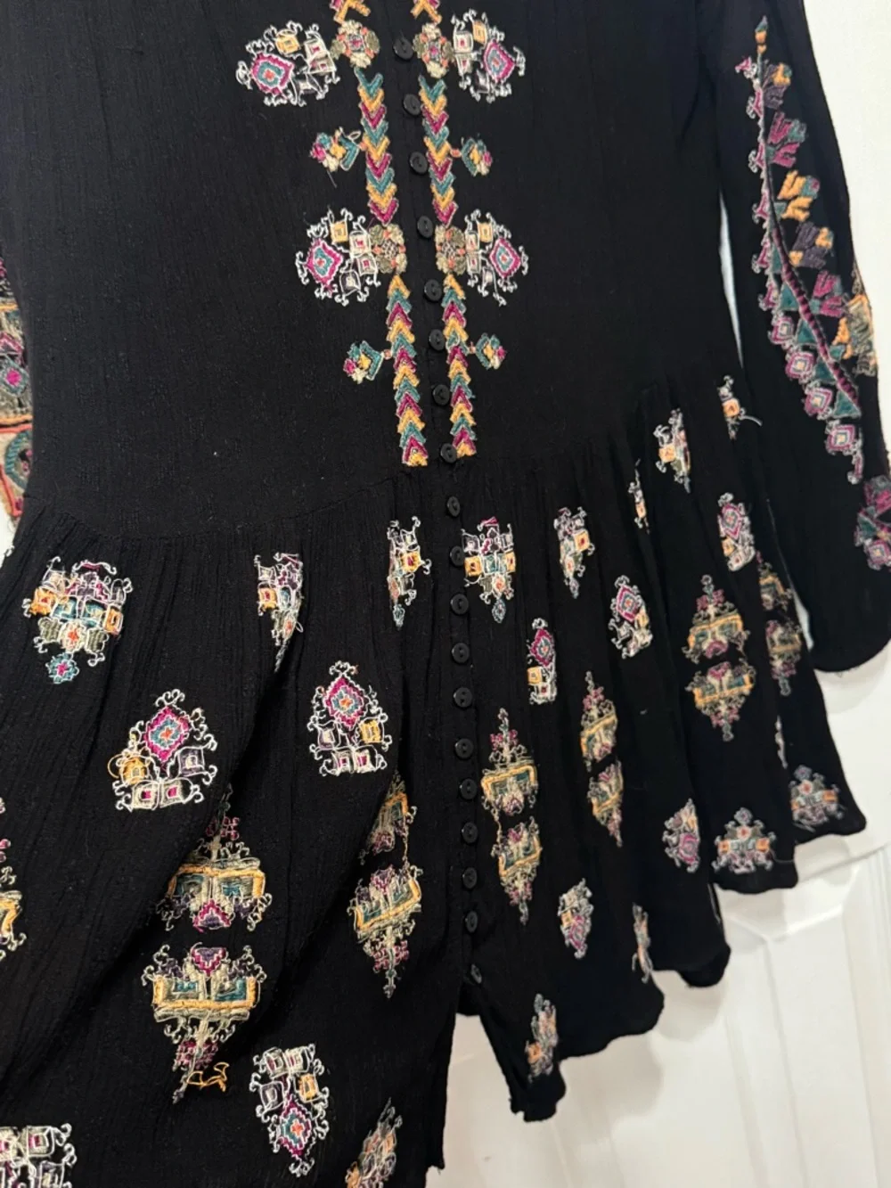 ▪️🌷 Free People Arianna Tunic embroidered blouse boho flowy top mini dress 🌷▪️ - Picture 5 of 7